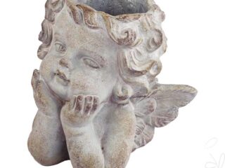 Pfl.Gefäß Engelputte/Zement, ca. 20x16xH20cm,