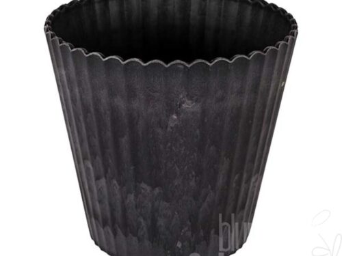 Topf Welle ca.13/9xH12,5cm, used look anthrazit