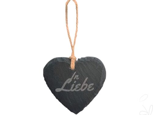 Schieferplatte Herz/Hänger, ca.10x10cmxH4-6mm,