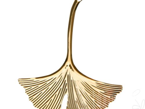 Ginkgoblatt am Stiel/Metall mit Öse, ca. 9x7,4cm,