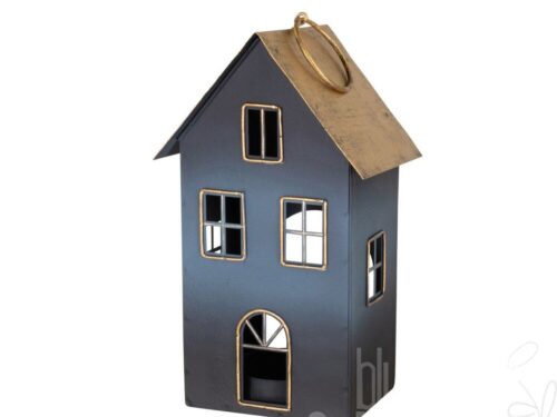 Windlicht Haus / Metall,