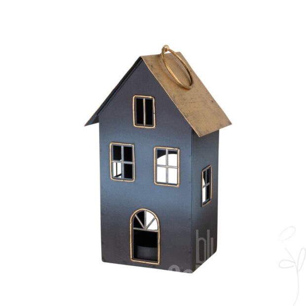 Windlicht Haus / Metall,