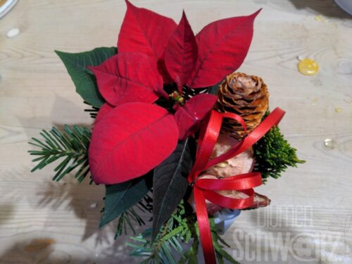 Werkstück Mini Weihnachtsstern dekoriert