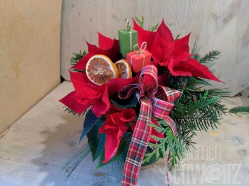 Werkstück Weihnachtsstern mit Übertopf