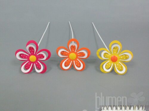 Blume am Stab 3fach D6,5x26cm
