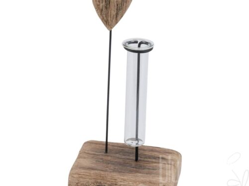 Herz auf Fuss m. Glas 10x7,5x20cm