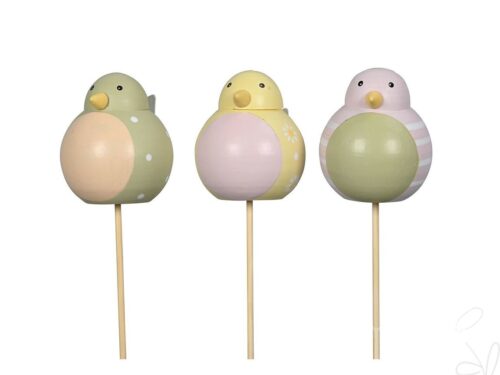 Vogel am Stab 3fach 5x5x6cm