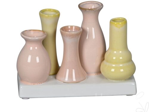 Vasen auf Platte x5 14x7x11cm