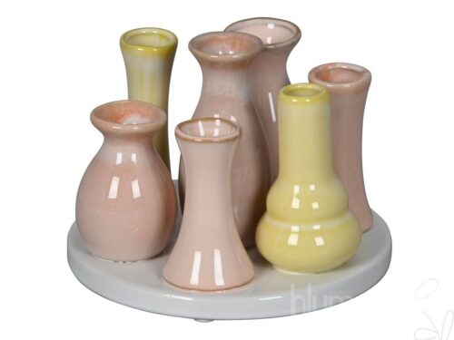 Vasen auf Platte x7 D13,5x10cm