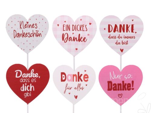 Stecker Herz 6fach 10x2x33cm