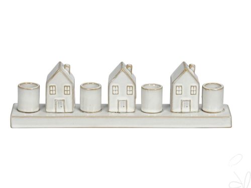 Tafelkerzenhalter Haus x4 31x6,5x8,5cm